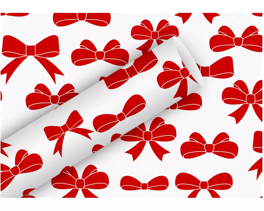 Braun + Company Geschenkpapier Schleifen Rot, 2 m x 70 cm