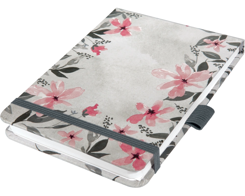 JOLIE Notizbuch A6 JN398 Loose Florals Grey,dots 158 S.