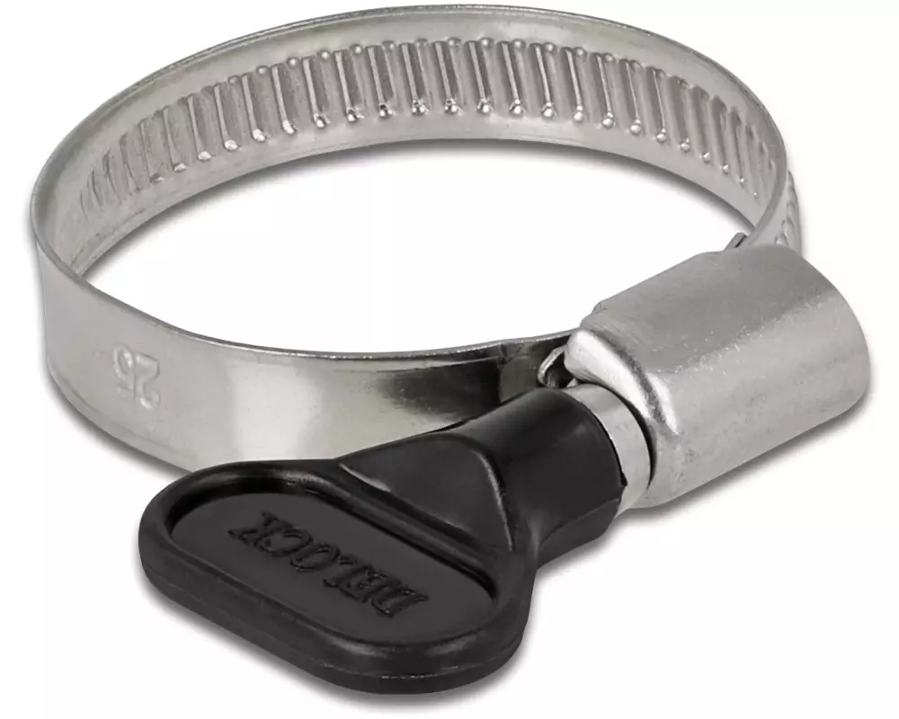 Delock Schlauchschellen-Set 25-40 mm, Schwarz 10 Stück