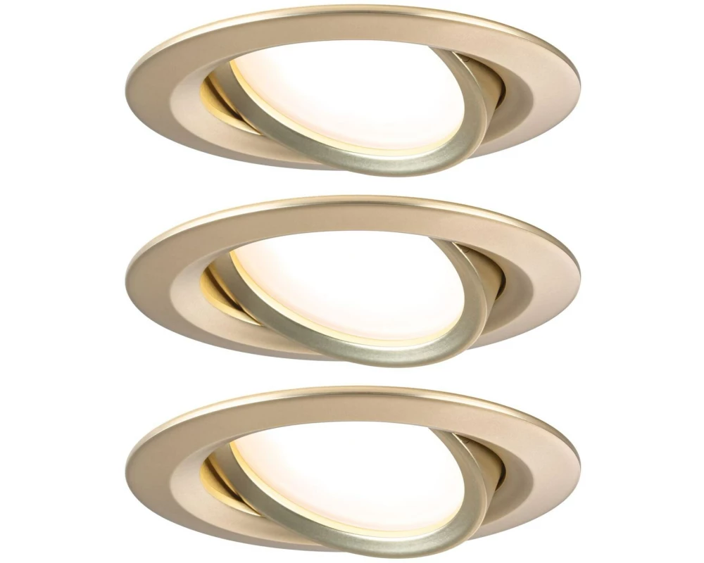 Paulmann Einbauleuchte LED Nova Coin Basisset schwenkbar 3er-Set Gold