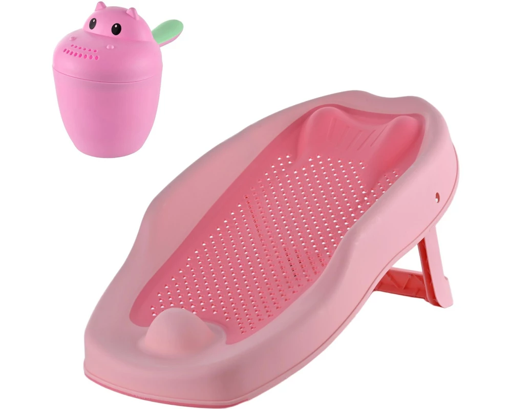 relaxdays Baby-Badestütze, Kunststoff, Rosa