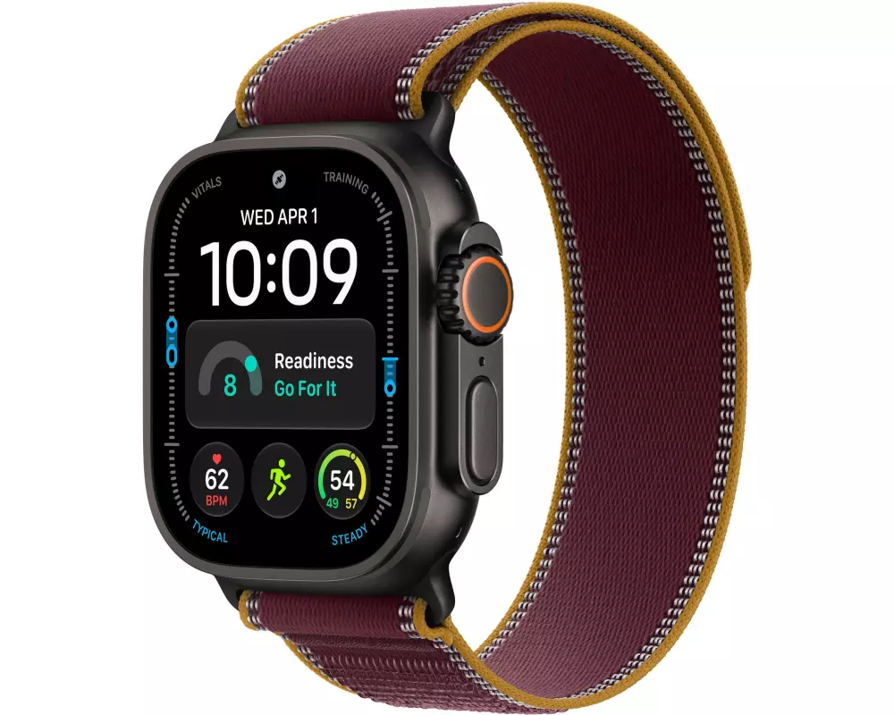Apple Watch Ultra 4 Black Titan Burgundy Trail Loop M/L