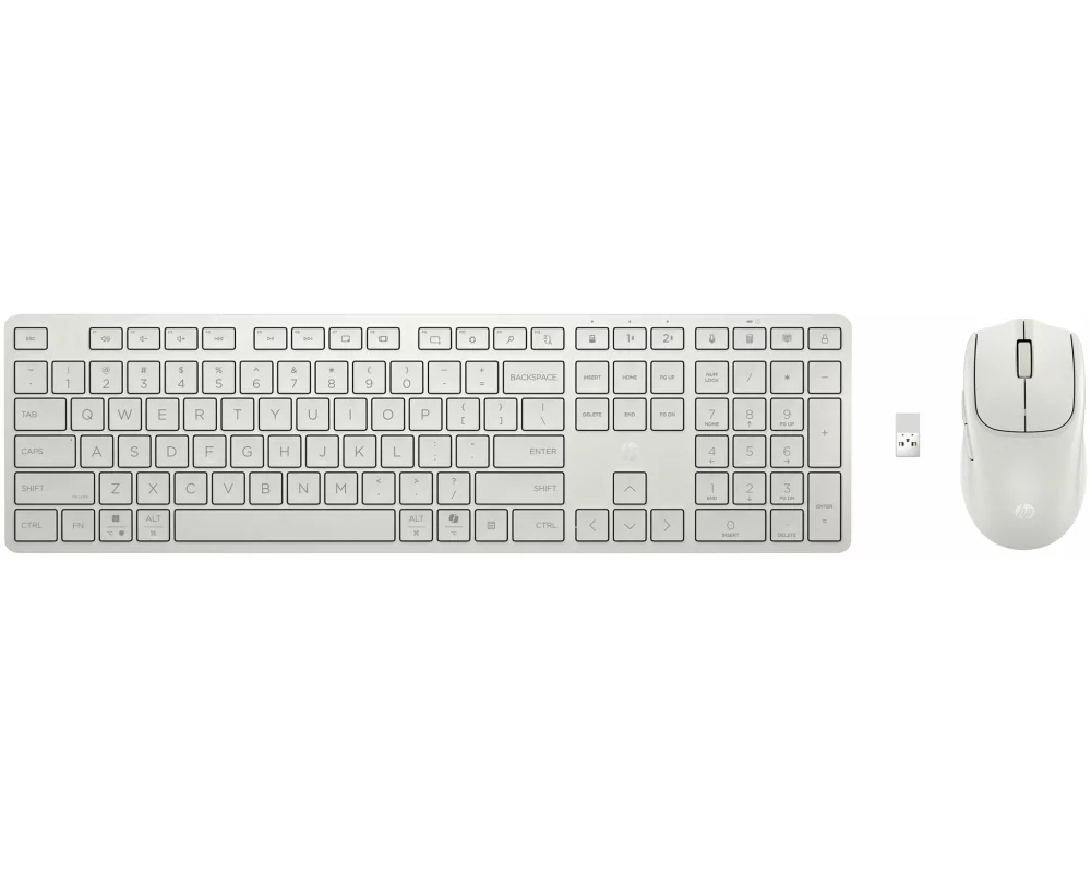 HP Multi-Device, Dual-Mode, Mouse and Keyboard, Combo 490C, White, EURO