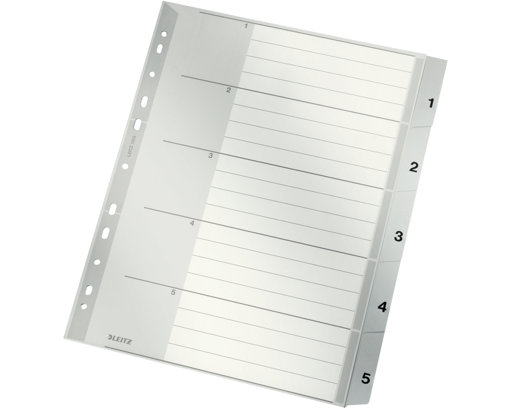 LEITZ Register PP A4 12830085 grau 1-5