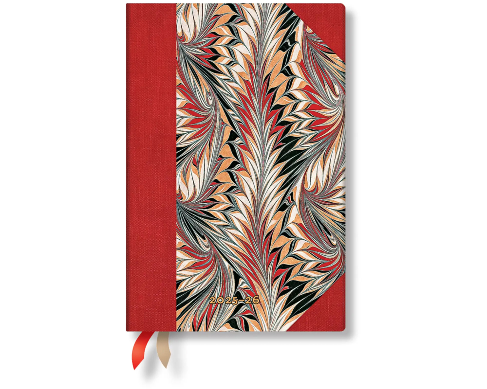 PAPERBLANKS Agenda Rubedo Mini 25/26 FF0955-0 1W/2S 13M FR HOR SC 9.5x14cm