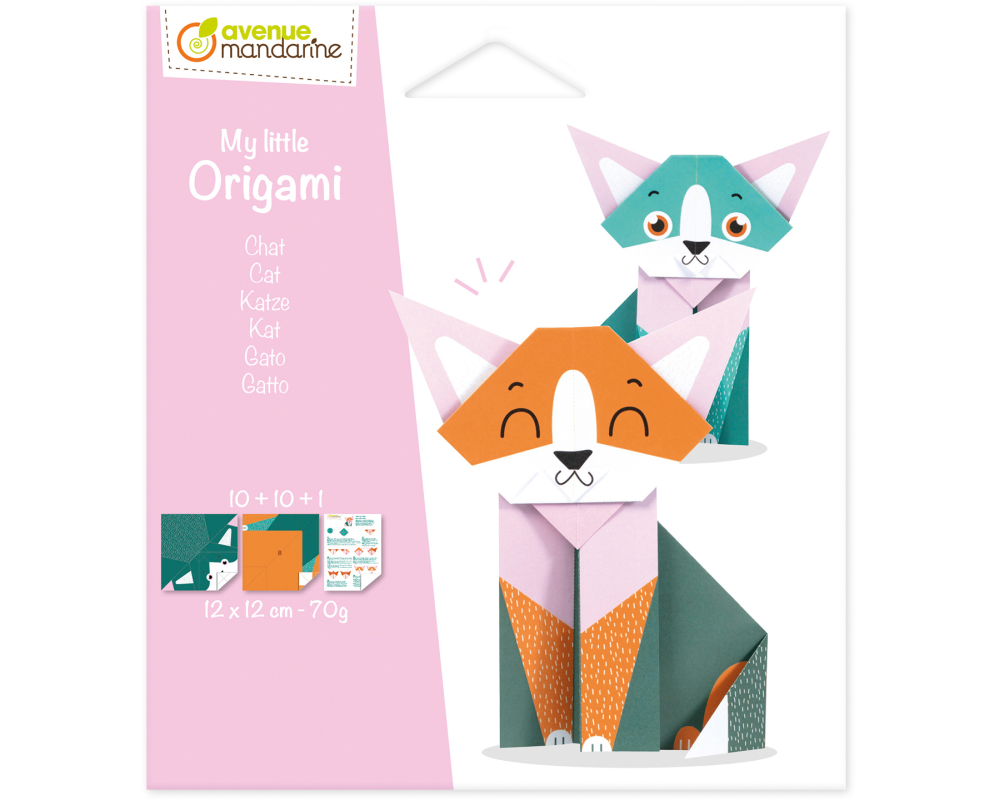 MANDARINE Origamipapier 12x12cm OR508C Mon petit Katze 20 Blatt