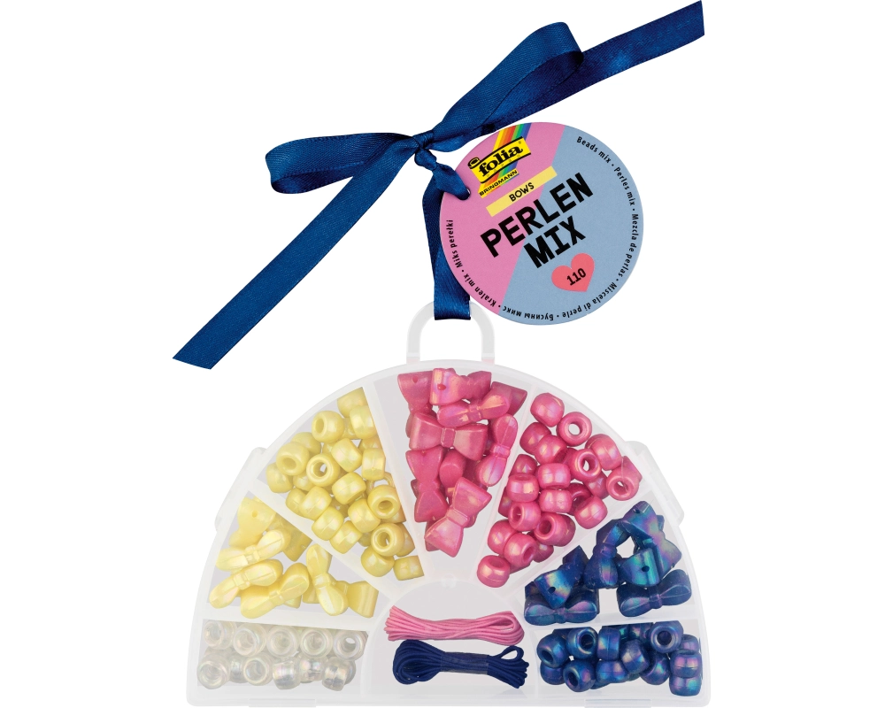 Folia Perlen Mix BOWS, 110 Teile Mehrfarbig
