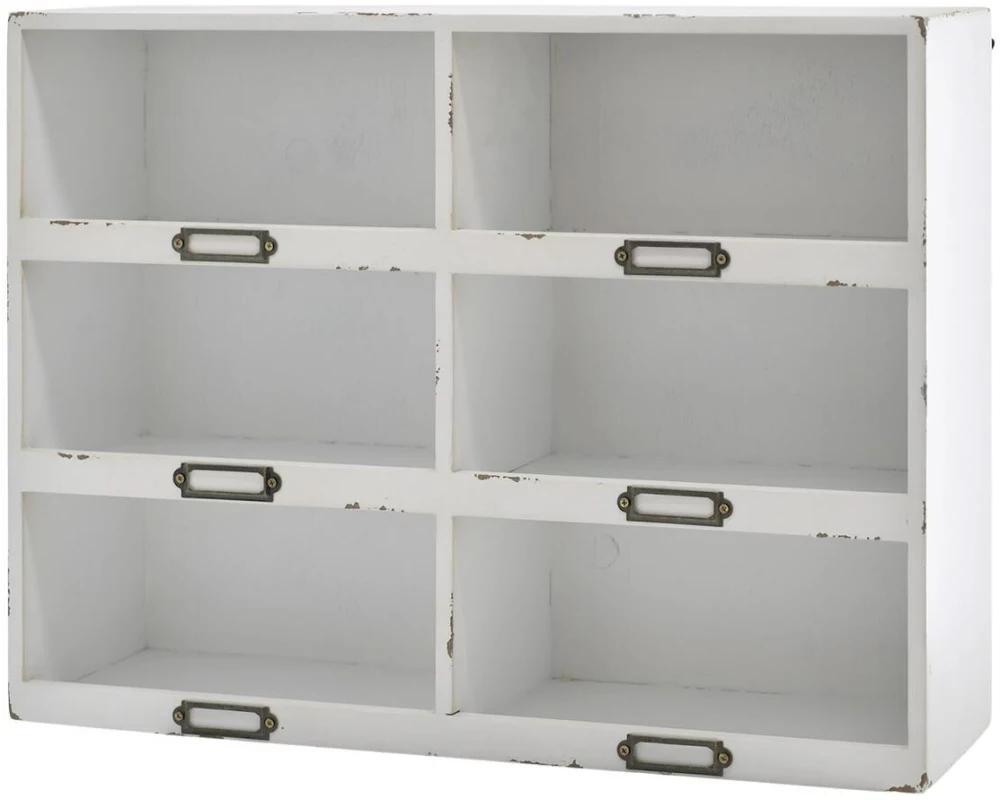Chic Antique Wandregal mit 6 Ablagen Crème
