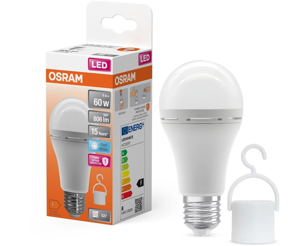 OSRAM LEDCLA60RECH 8W 840 230 V E27 6 x 1 E27, 806 lm, 8W, 230 V
