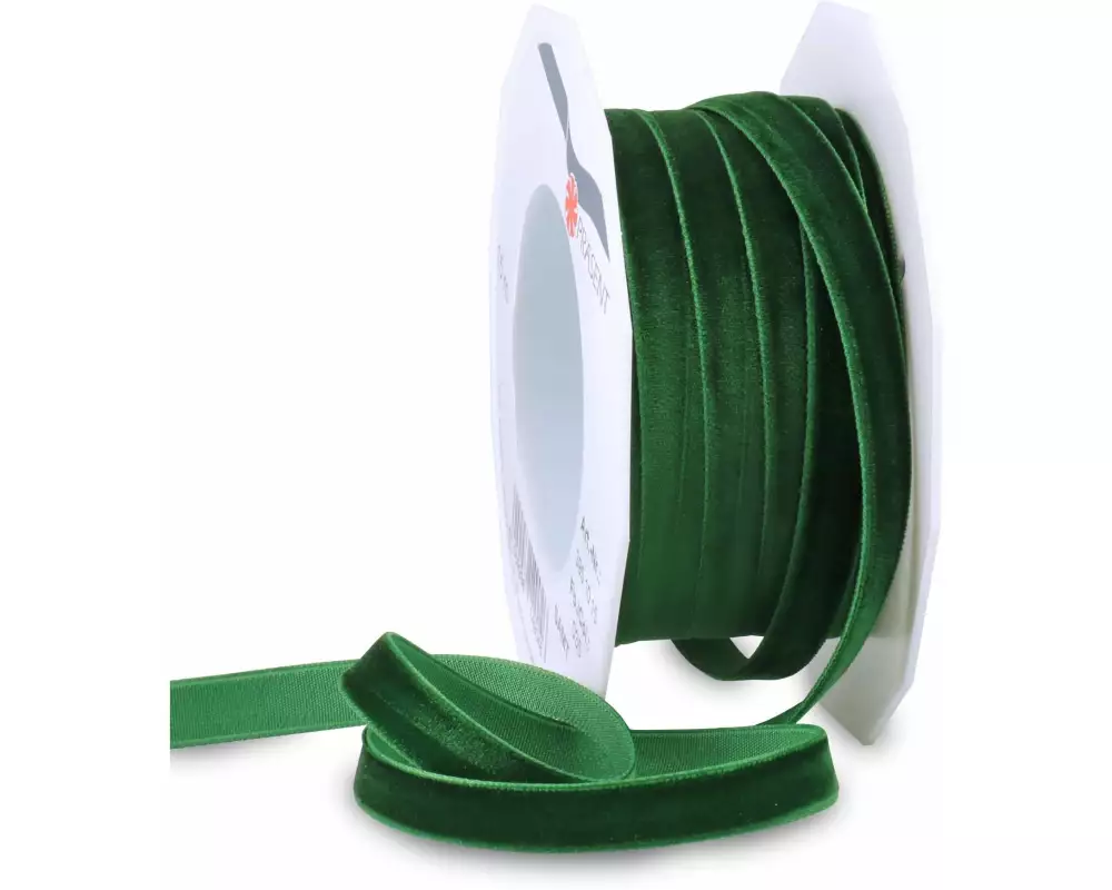 Pattberg Geschenkband Samt 10 mm x 15 m, Dunkelgrün