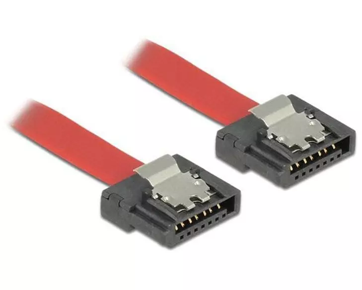 Delock SATA3-Kabel rot, Clip, flexibel, 10 cm