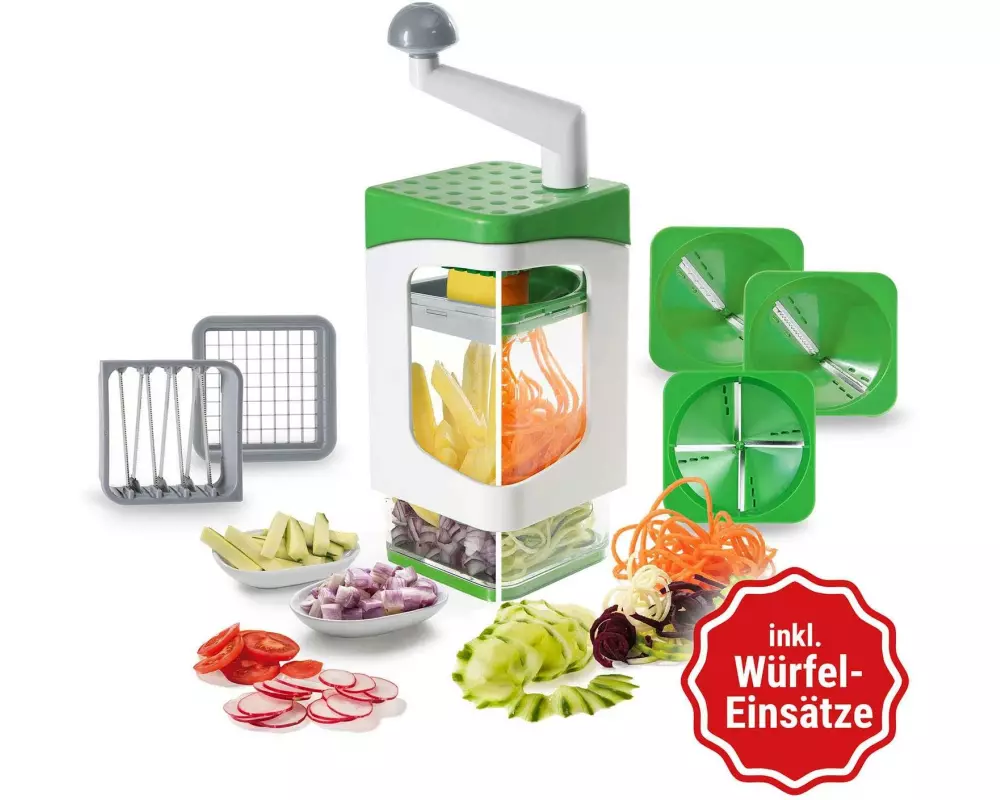 Genius Gemüseschneider Nicer Dicer Julietti 13-teilig, Grün/Weiss