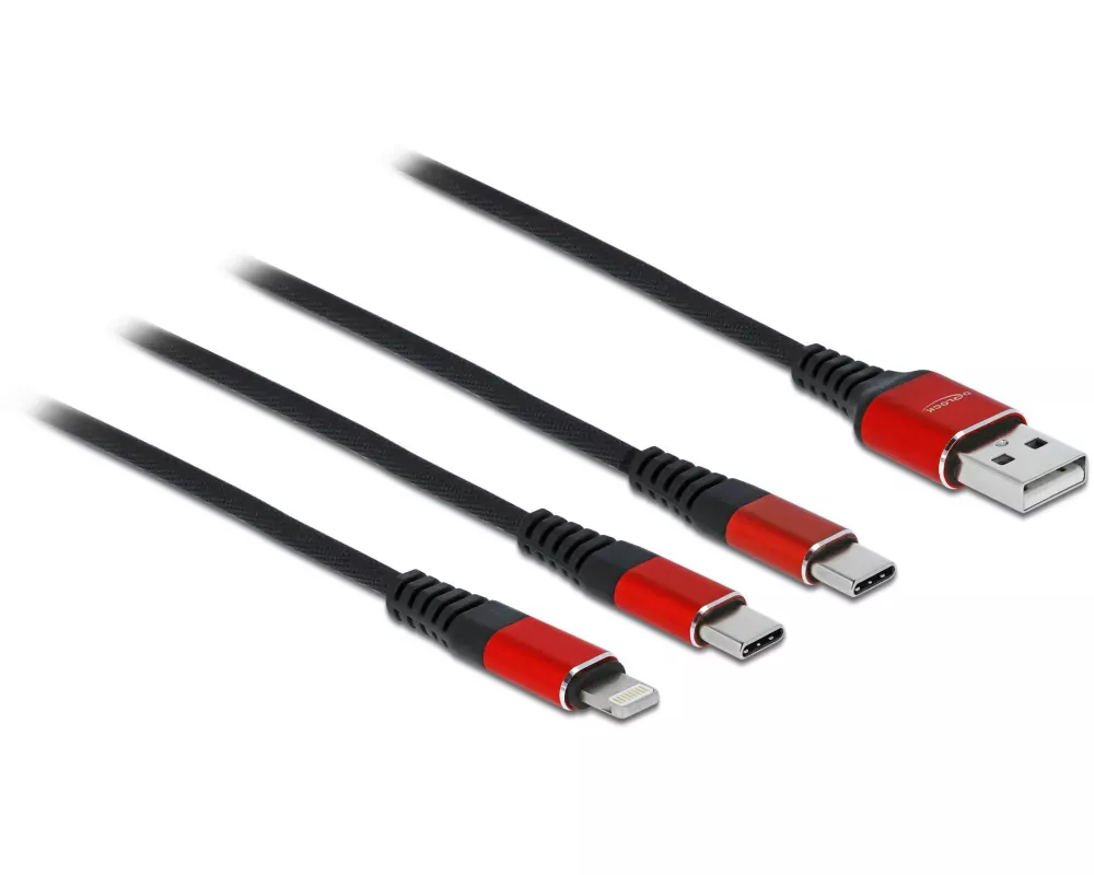 Delock USB-Ladekabel USB-A - Lightning/USB-C 1 m