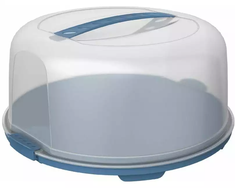 Rotho Tortenbutler Fresh hoch, Blau/Transparent