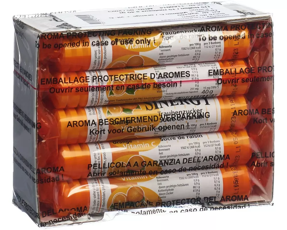 Sinergy Traubenzucker Orange Vitamin C 15 x 40 g