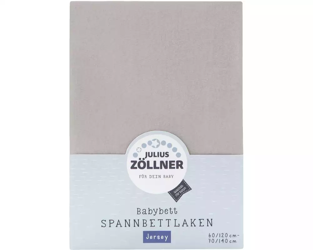 Julius Zöllner Fix-Leintuch Jersey Taupe 70 x 140 cm