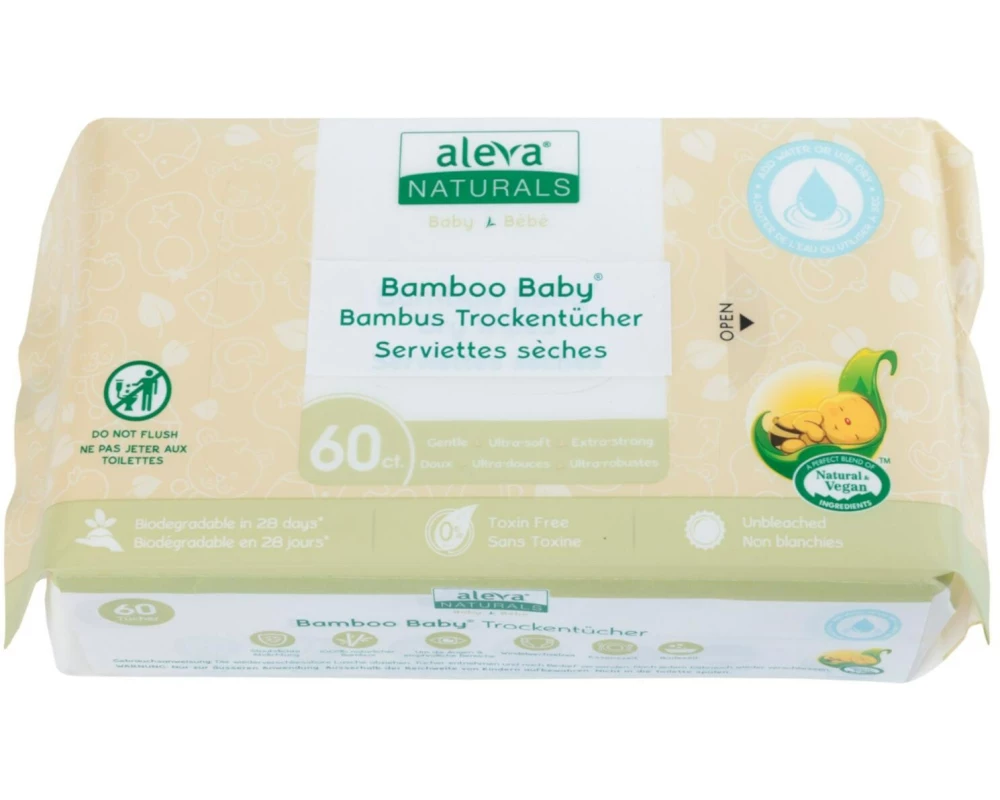 Aleva Naturals Trockentücher Bambus 60 Stück