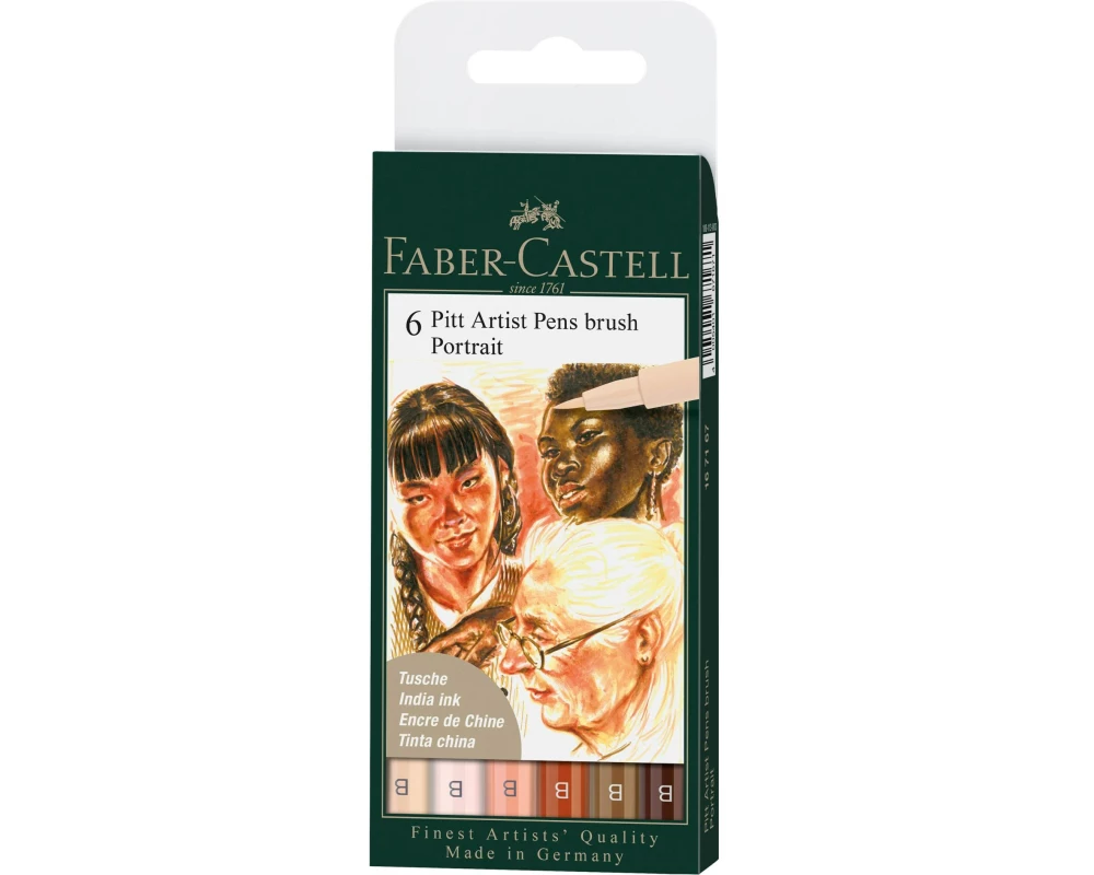Faber-Castell Tuschestift Pitt Artist Pen Portrait 6er Etui