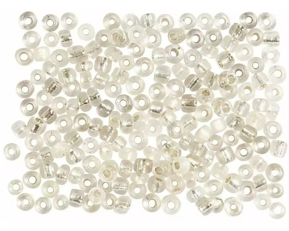 Creativ Company Rocailles-Perlen 8/0 Silber/Transparent