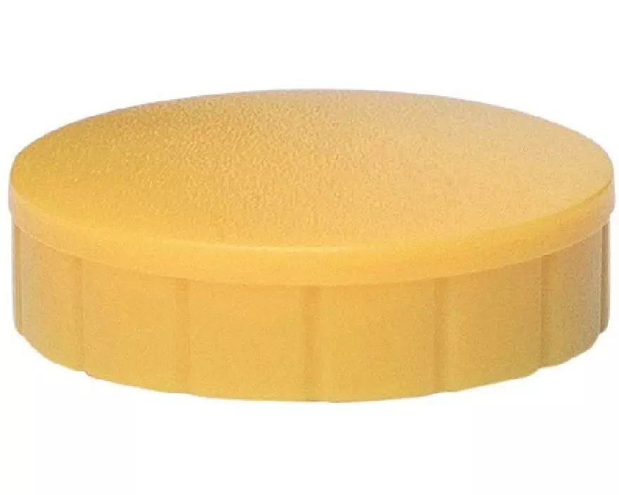 Maul Haftmagnet Solid Ø 24 mm, 600 g, Gelb, 10 Stück