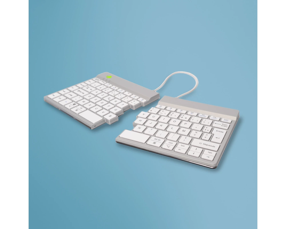 R-Go Tools R-Go Split Tastatur Büro Bluetooth AZERTY Französisch Weiß