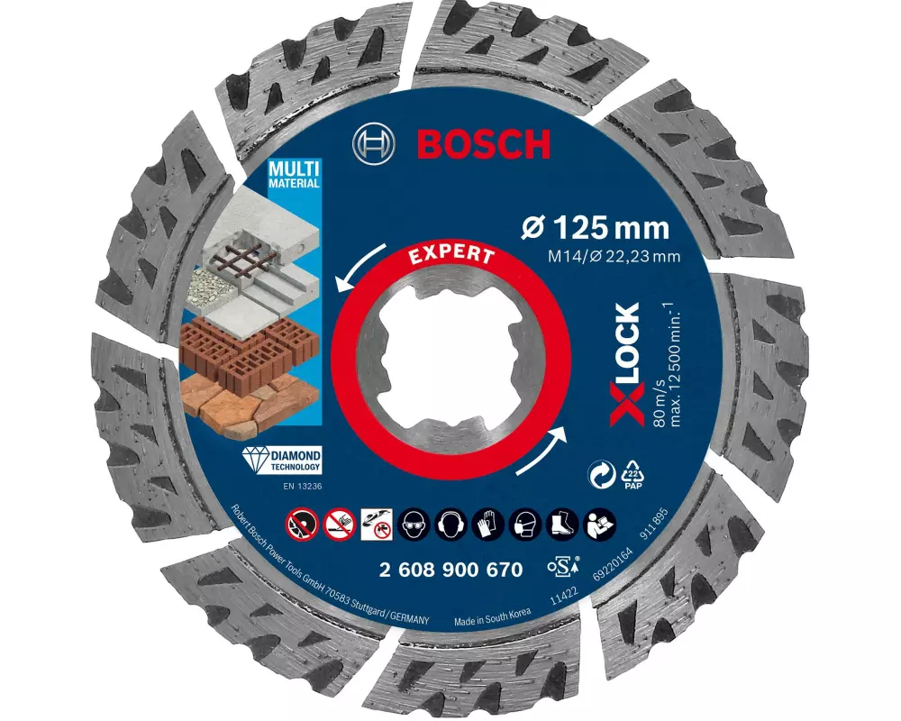 Bosch Professional Diamanttrennscheibe X-LOCK Expert MultiMaterial 125 mm