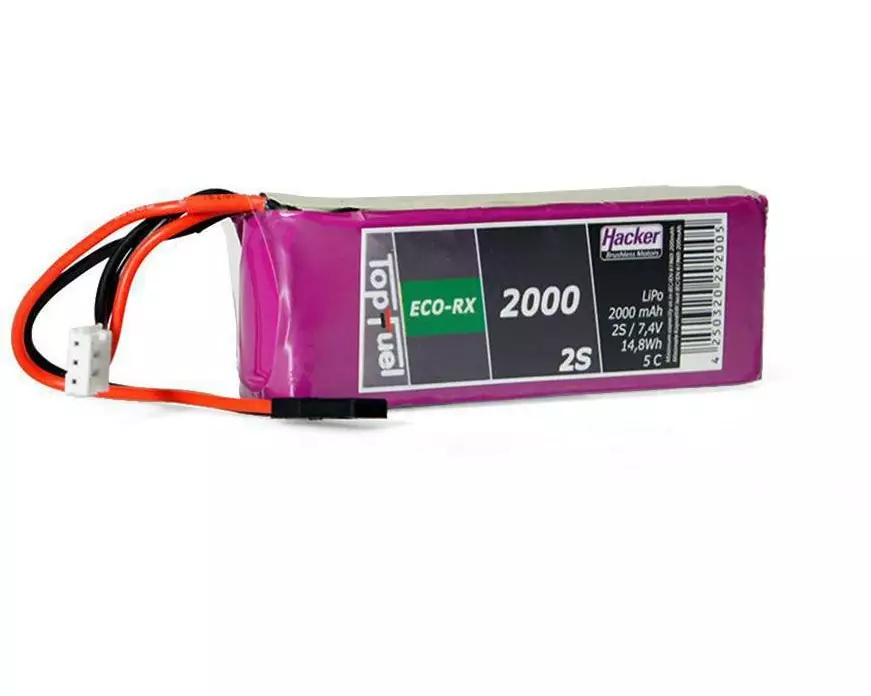 Hacker RC-Akku LiPo 2000 mAh 7.4 V 5C TopFuel ECO-RX