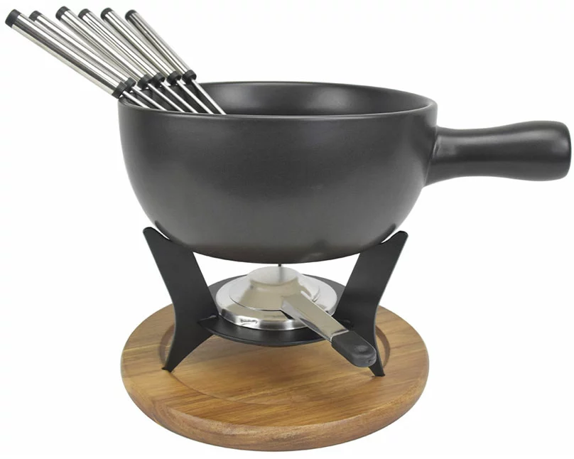 BergerLanz Käse-Fondueset Akazienholz 6teilig