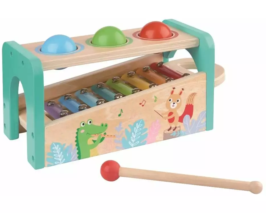 Spielba Holzspielwaren Musikspielzeug Hammerspiel mit Xylofon