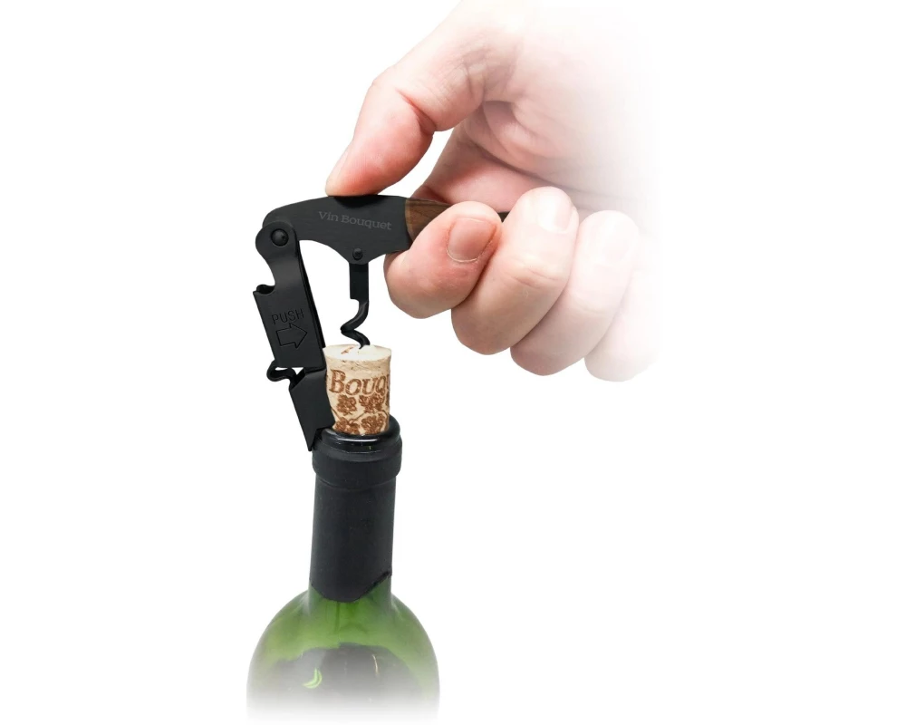 Vin Bouquet Vin Bouquet Kellnerkorkenzieher Wallnussholz, Braun/Schwarz