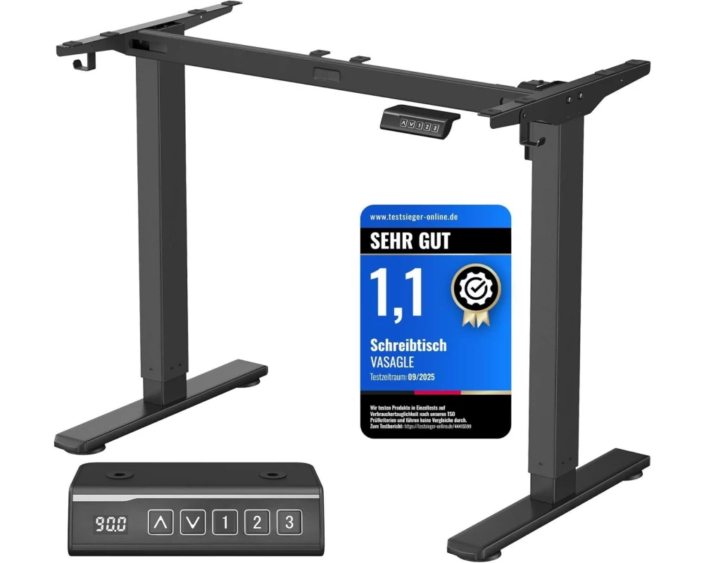 Songmics Tischgestell ohne Platte 72-120 cm, Schwarz