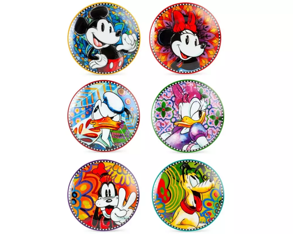 Egan Frühstücks- & Dessertteller Disney Mickey 6 Stück,Mehrfarbig