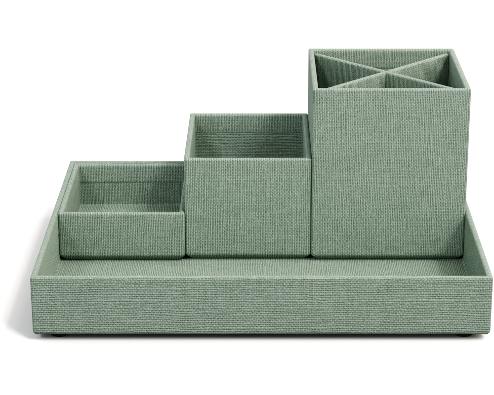 BIGSO BOX OF SWEDEN Stifteköcher Set Lena 7974C1601 Leinen, 4-teilig, mintgrün