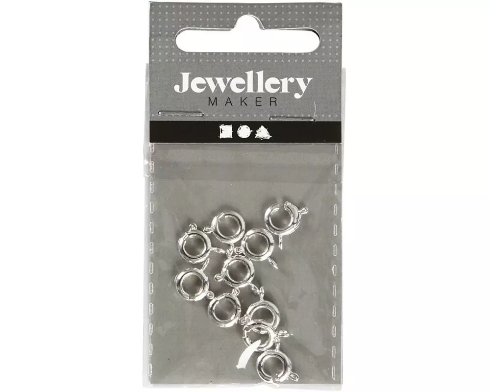 Creativ Company Verschluss Federring 10 Stück, 7 mm, Silber