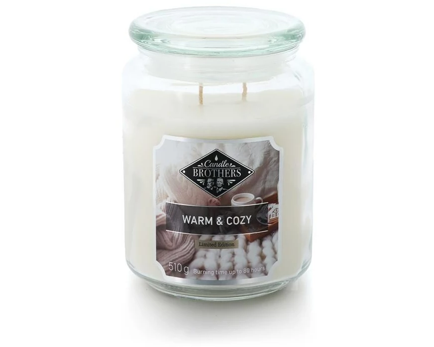 balthasar Kerzenglas Warm und Cozy, Weiss, 1 Stück