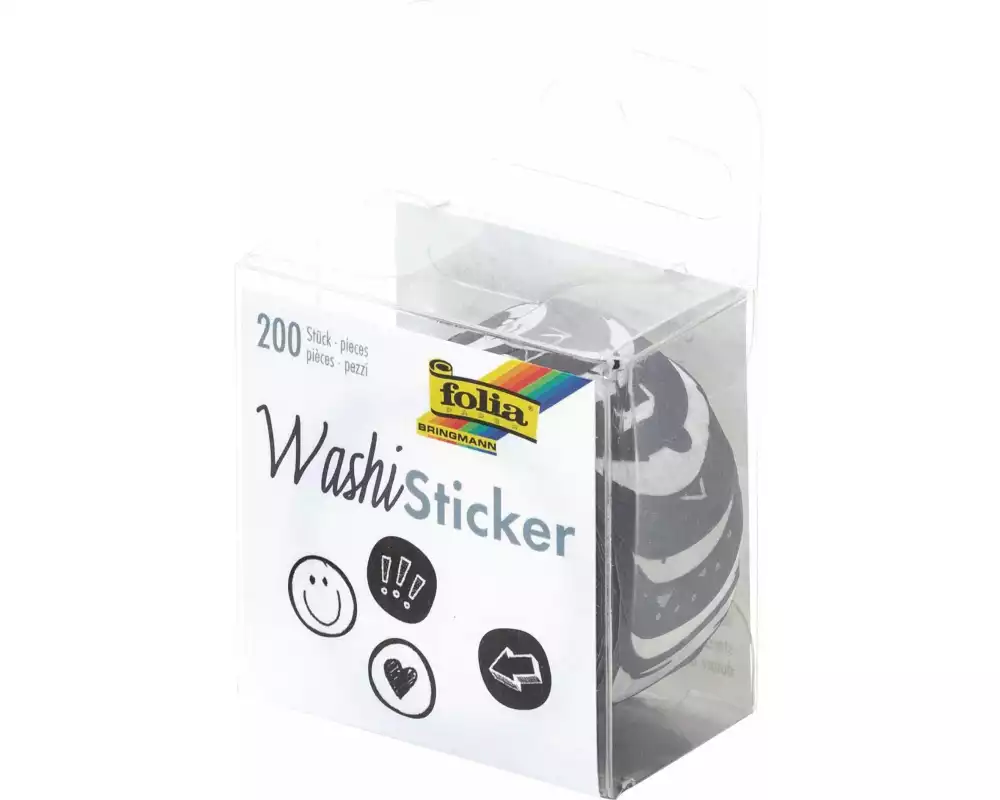 Folia Sticker auf Rolle Washi Doodle 200 Stück