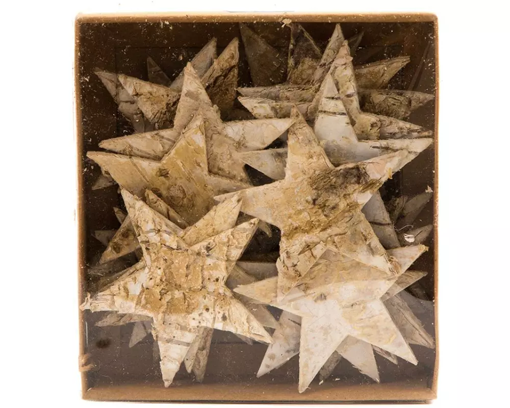 CHALET Streudeko Birkensterne 48 Stück, Nature