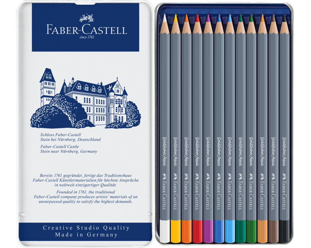 FABER-CASTELL Goldfaber Aquarellstift 114612 12er Metalletui