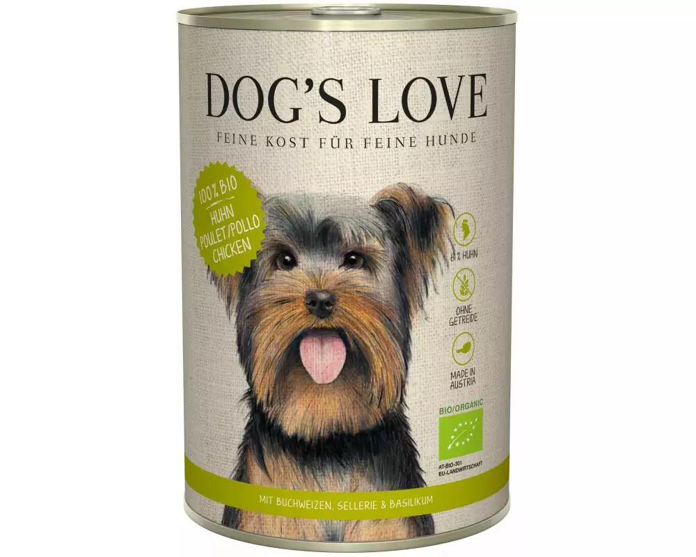 Dog's Love Nassfutter BIO Adult Huhn, 400 g
