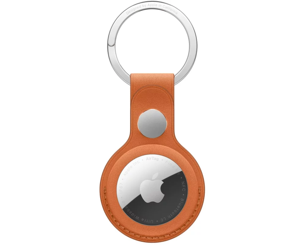 Apple AirTag Schlüsselanhänger aus Feingewebe Fuchsrot