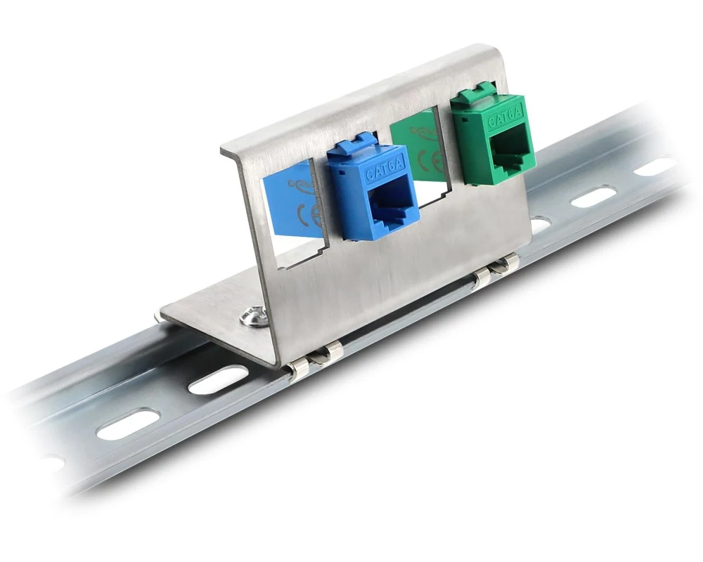 Delock Hutschienenhalter Keystone Metall 4 Port