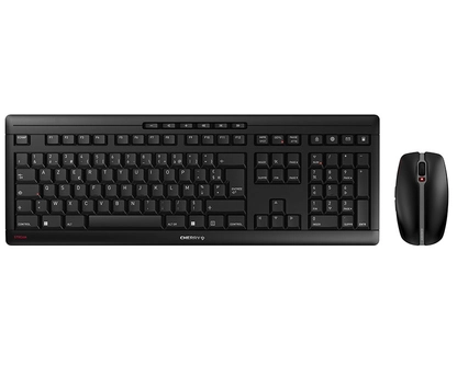 CHERRY Stream Desktop Recharge Tastatur Maus enthalten Universal RF Wireless AZERTY Französisch Schwarz
