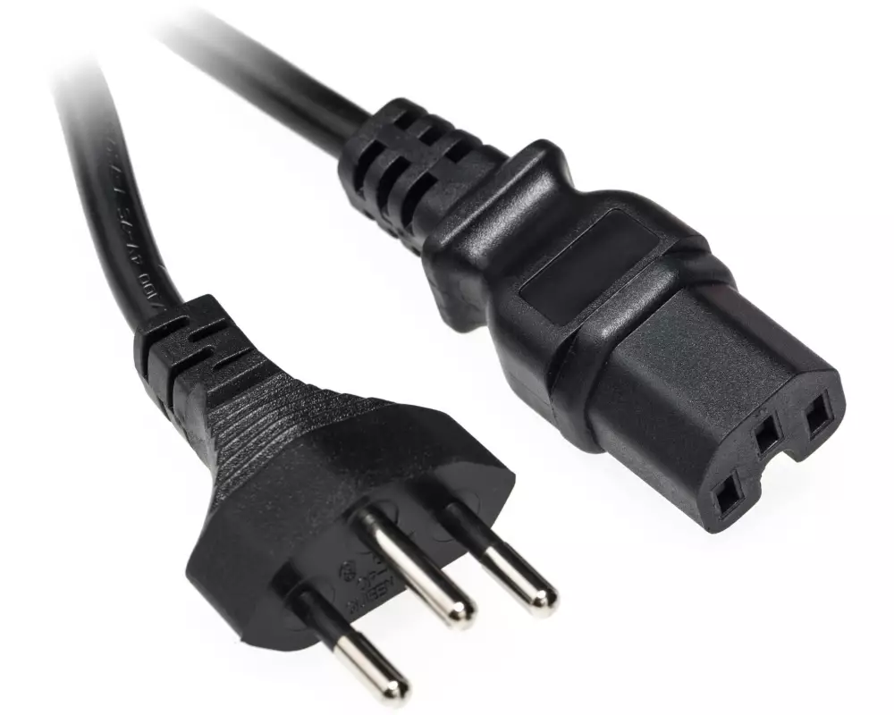 Diggelmann Netzkabel 0.5 m C15 - T12, Schwarz