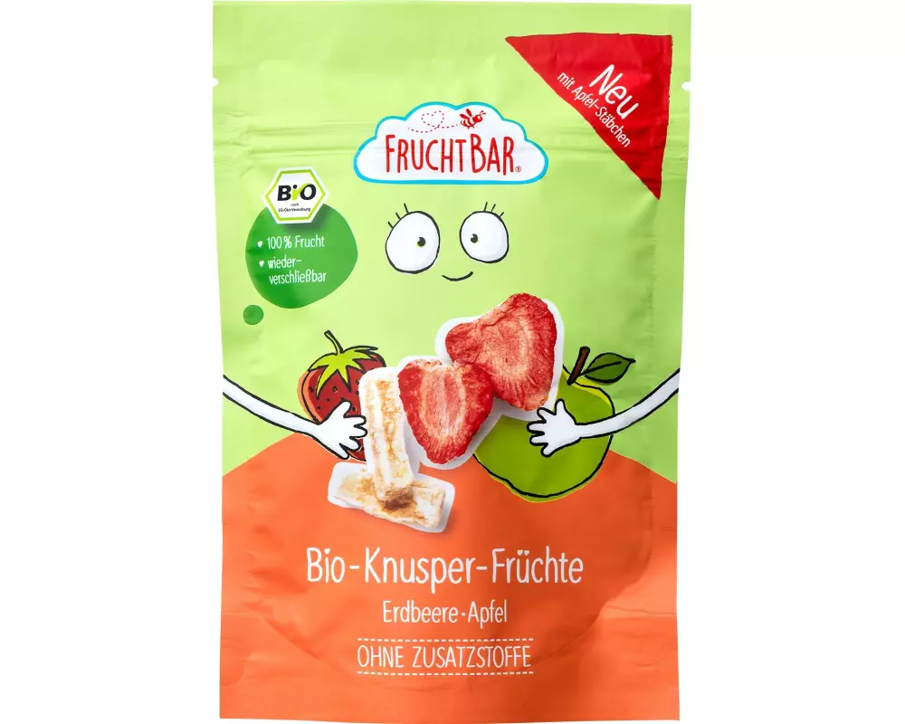 Fruchtbar Bio-Knusper-Früchte Erdbeere und Apfel 15 g