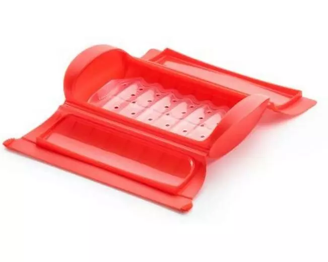 Lékué Mikrowellen-Dampfgarer mit Ablage Rot