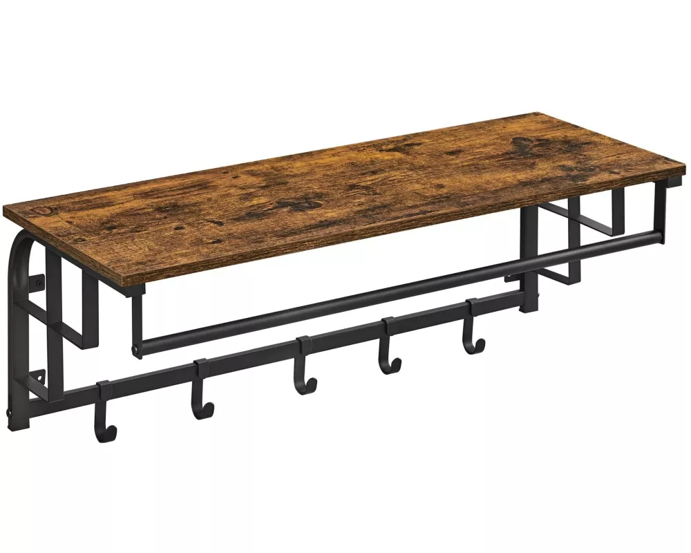 VASAGLE Wandgarderobe mit 5 abnehmbaren Haken 80 x 30 cm