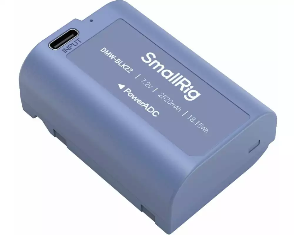 Smallrig Digitalkamera-Akku DMW-BLK22 USB-C Blau