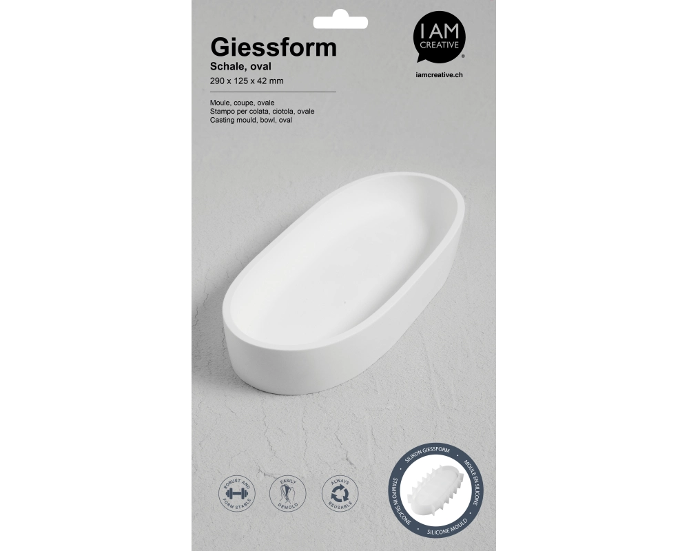 I AM CREATIVE Silikon Giessform 1704.22 Schale oval