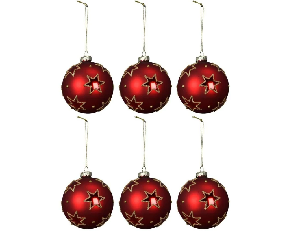 COCON Weihnachtskugeln Stern klein, 6 Stück