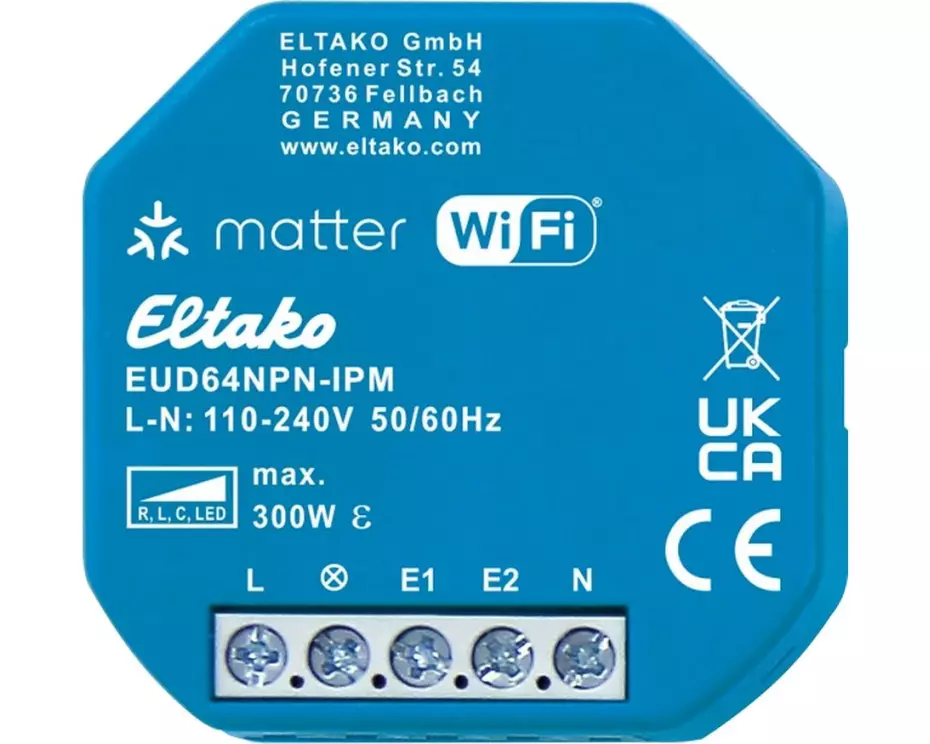 Eltako EUD64NPN-IPM Matter über WLAN Unterputz Blau Matt